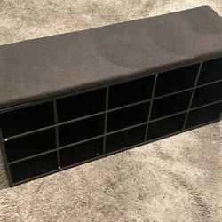 Cushioned Cubbie Storage Bench 