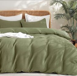Soft Waffle Duvet Cover Queen Size- Luxury Textured