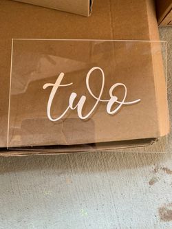 Acrylic table numbers 1-9 with stands