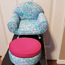 American Girl Doll  Kanani's Chair And Blue Pink Ottoman   $65