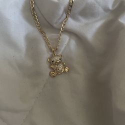 Brand New Gold Plated Teddy bear necklace