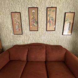 Burgundyish Rust Color Couch and Recliners