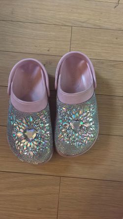 Pink rhinestone girls shoes