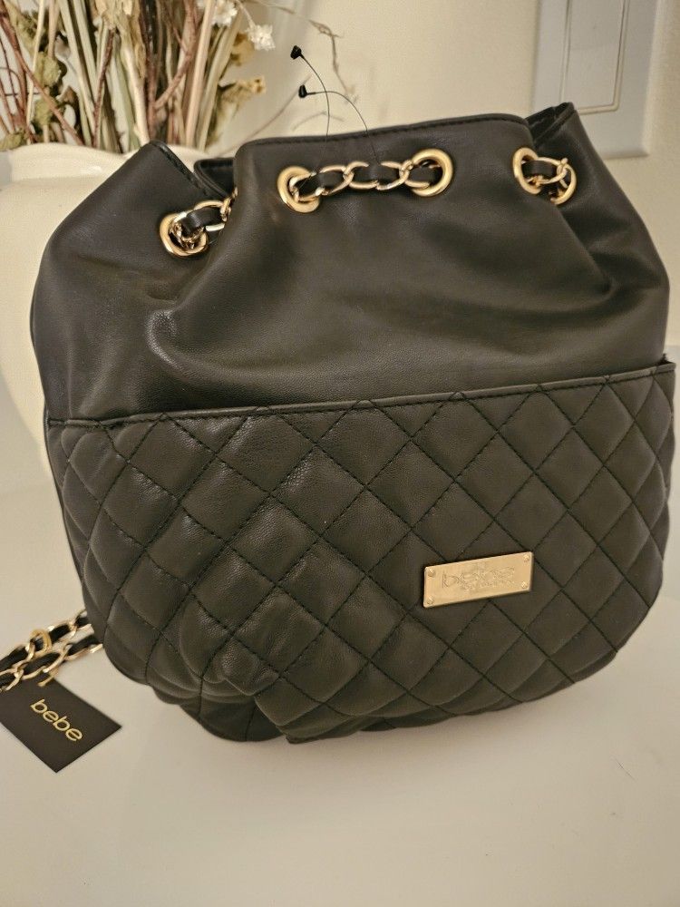 Bebe Black Quilted Backpack NWT 
