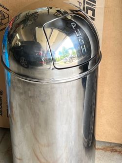 Chrome garbage can