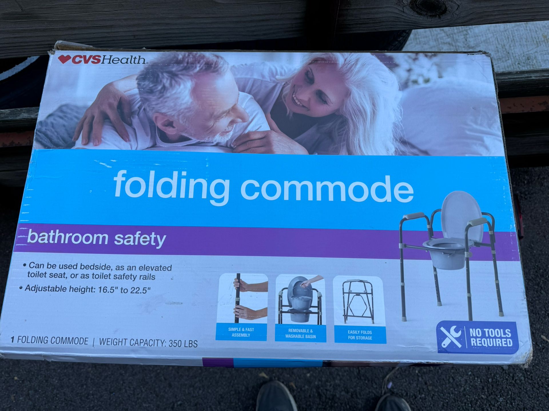 Durable Medical Steel Folding Bedside Commode