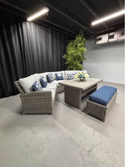 BRAND NEW! Gray Outdoor Living Set from Ashley Furniture. DELIVERY AVAILABLE!