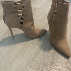 Tan suede ankle boots