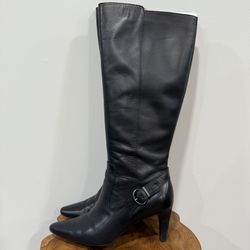 CIRCA Joan David ENTERTAIN Leather Knee Zip Boot Womens 8.5 M