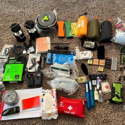 Camping / Survival / Hiking / Outdoor Activities Gear in 2 ULINE backpacks + Free NEW ULINE Cooler. 