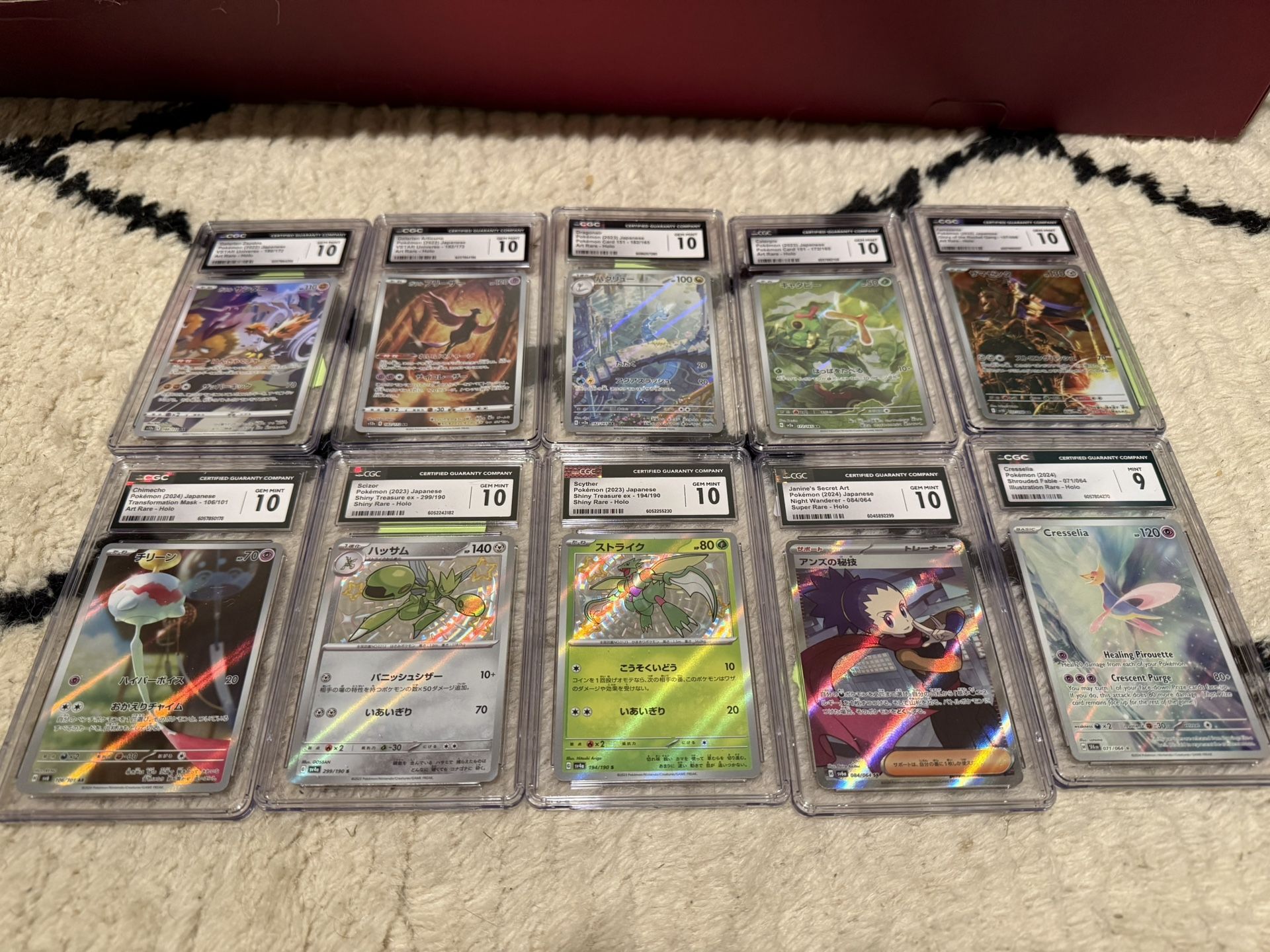 Mixed Art Rare Holo Graded 10 Pokemon Lot. Must See!
