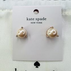 Kate Spade Pearl Stud Earrings Rise And Shine BLUSH New