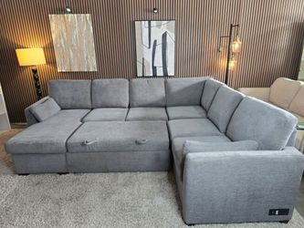 LIKE NEW - Coddle Luke Sleeper Sectional with Reversible Chaise and Storage