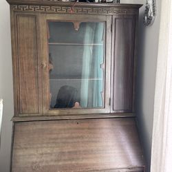 antique hutch with desk