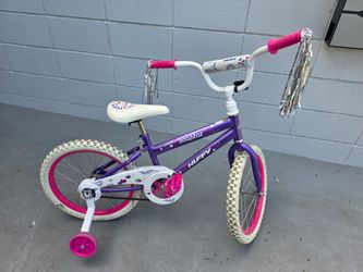 Huffy 18in Sea Star Kids Bicycle, for Kids Ages 4+, Training Wheels, Child, Purple