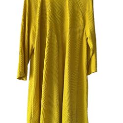 Joan Rivers Yellow Long Sleeve Cardigan Drape Waterfall Style Cottagecore. XL Ribbed Raised Waffle Design Material 100% Polyester Has Stretch Look at 