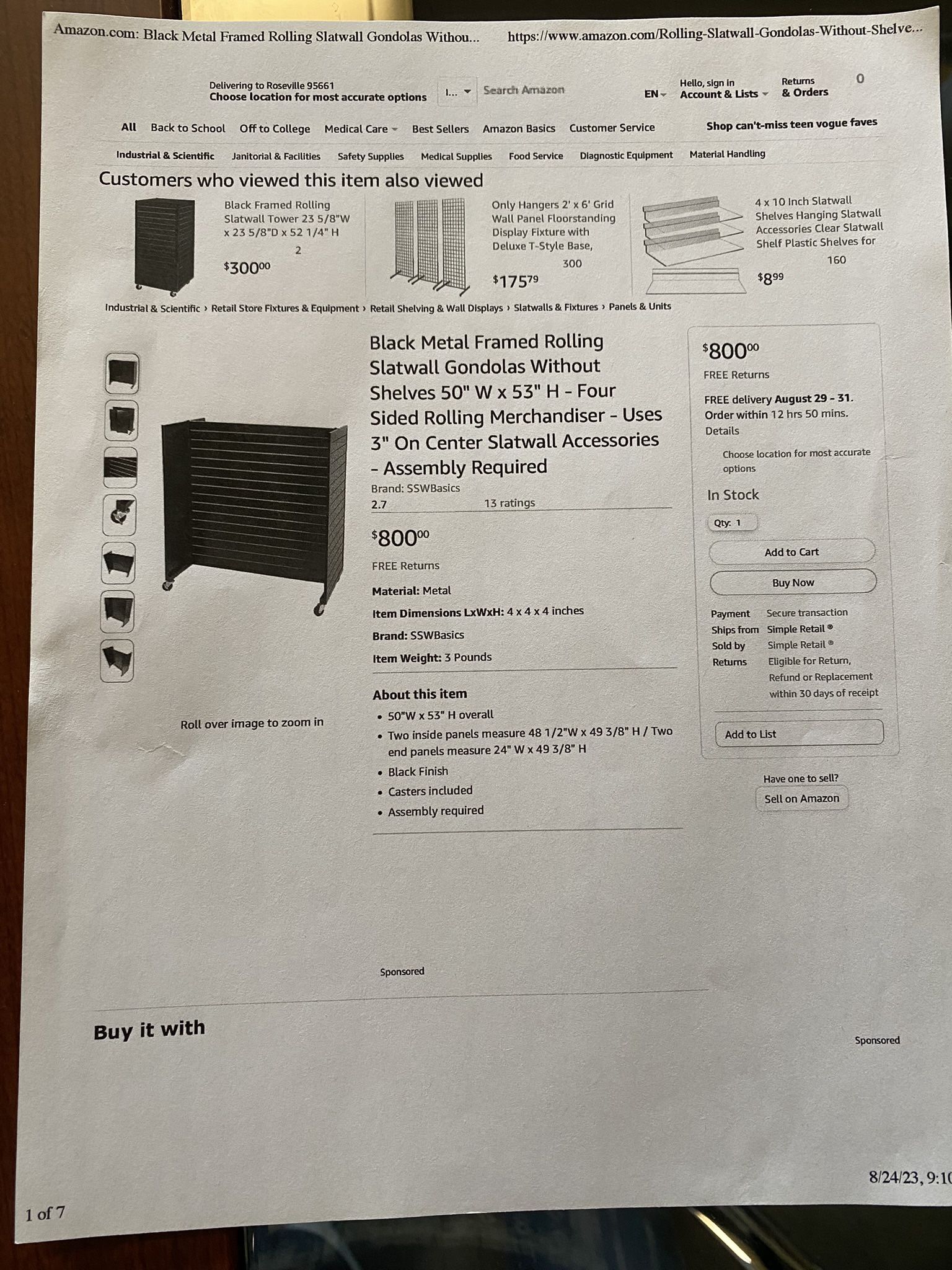 Rolling Slatboard Display