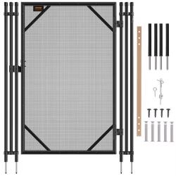 Pool Fence Gate, 4 x 2.5 Ft, Easy DIY Installation Inground Pool Gate, Pool Fence Gate Kit with Stainless Steel Latch, Removable Child & Pet Security 