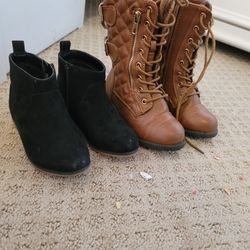 Black Boots 9 Brown 10