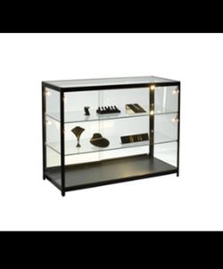 4′ BLACK EXTRA VISION DISPLAY CASE W/LED SPOTLIGHTS
