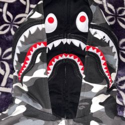 Bape City Camo Shark Wide Full Zip Hoodie Double Hood