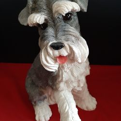 Collectible  Life-Like Schnauzer Dog Statue