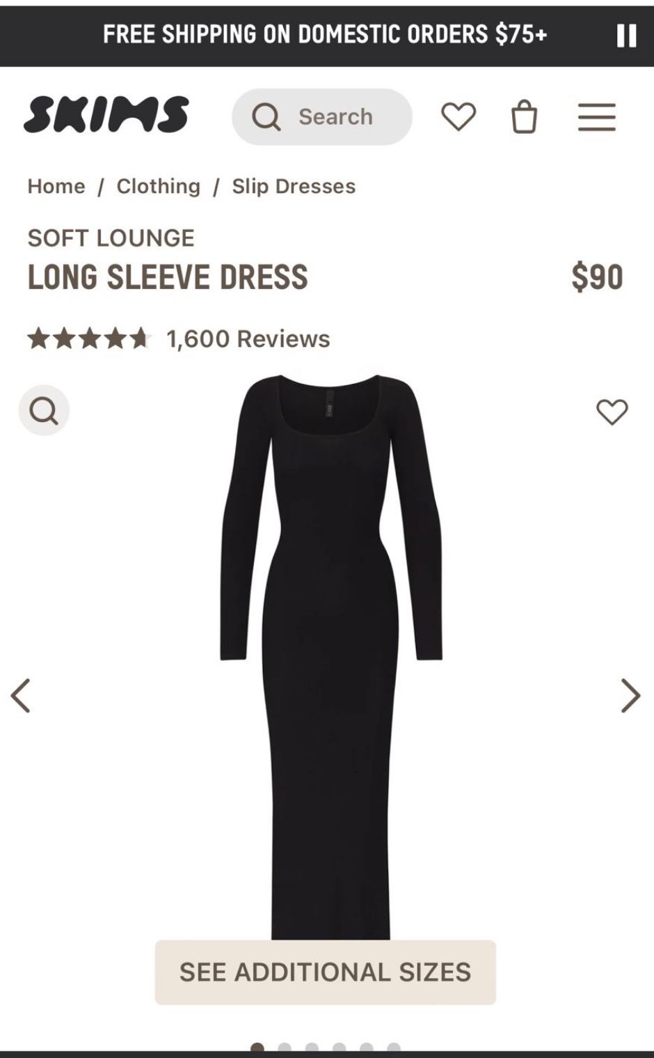 Skims Long Sleeve Dress