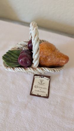 Capodimonte Porcelain Fruit Basket Figurine – Made in Italy