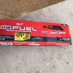 This is a Milwaukee M12 FUEL 3/8" High Speed Ratchet. It's a tool-only unit, meaning battery and cha
