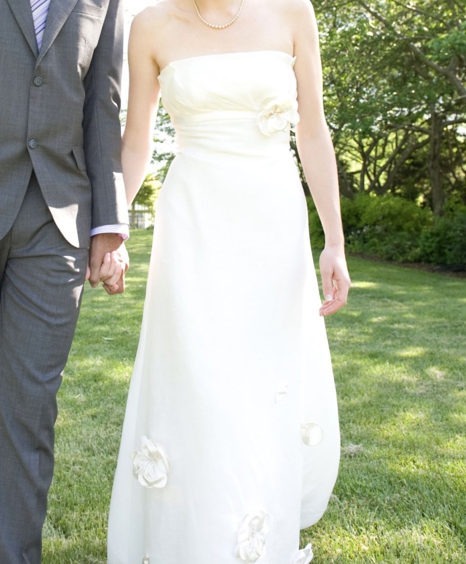Floral organic silk wedding dress
