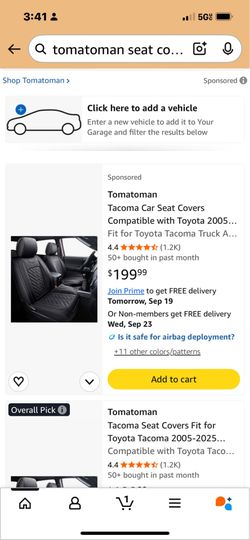 Amazing deal bought 2 used 1 New tomatoman car seat cover Toyota 2005- present