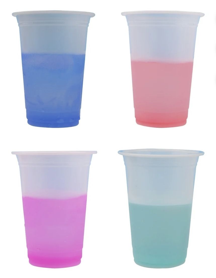 Color Changing Disposable Party Cups - 16 oz., King Top, 15ct
