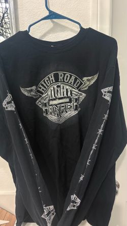 long-sleeve graphic biker shirt