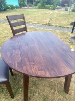 Solid wood table with 2 chairs