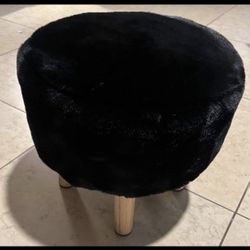 New Round Footstool Ottoman faux Rabbit Wool furniture