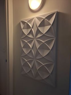 White Geometric Wall Art Painting