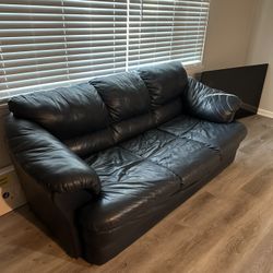 Black Leather Couch 