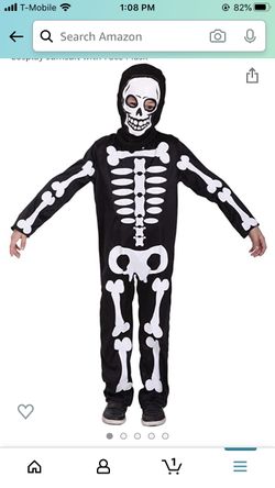 Skeleton costume for boys size xl