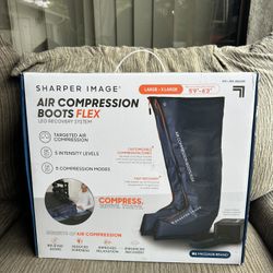 Sharper Image Air Compression Boots Flex  Large/xlarge blue 