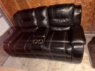 Black leather recliner