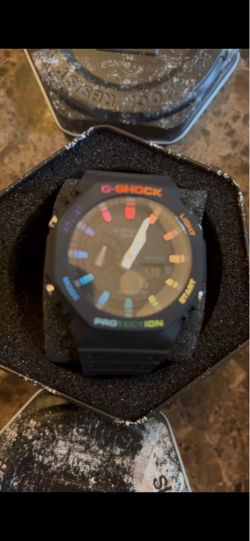 Black rainbow face Casio G-Shock GA2100