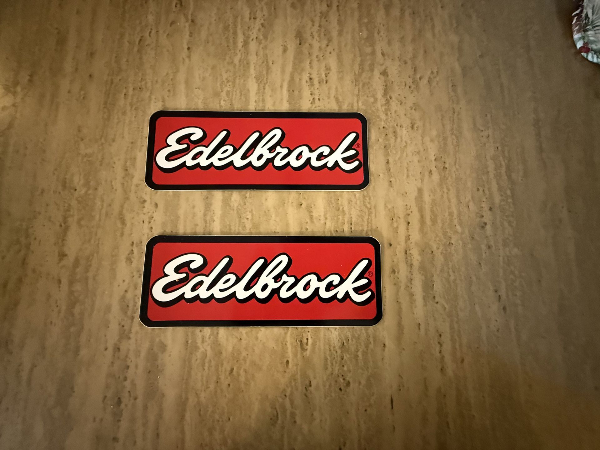 Two(2) Large Edelbrock Stickers