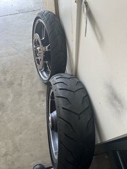 Motorcycle Wheels with Tires – Set of 2