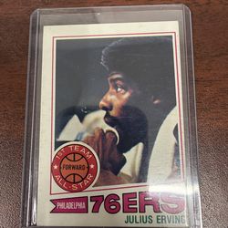 1977 Dr J Julius Erving card first year NBA and 76ers