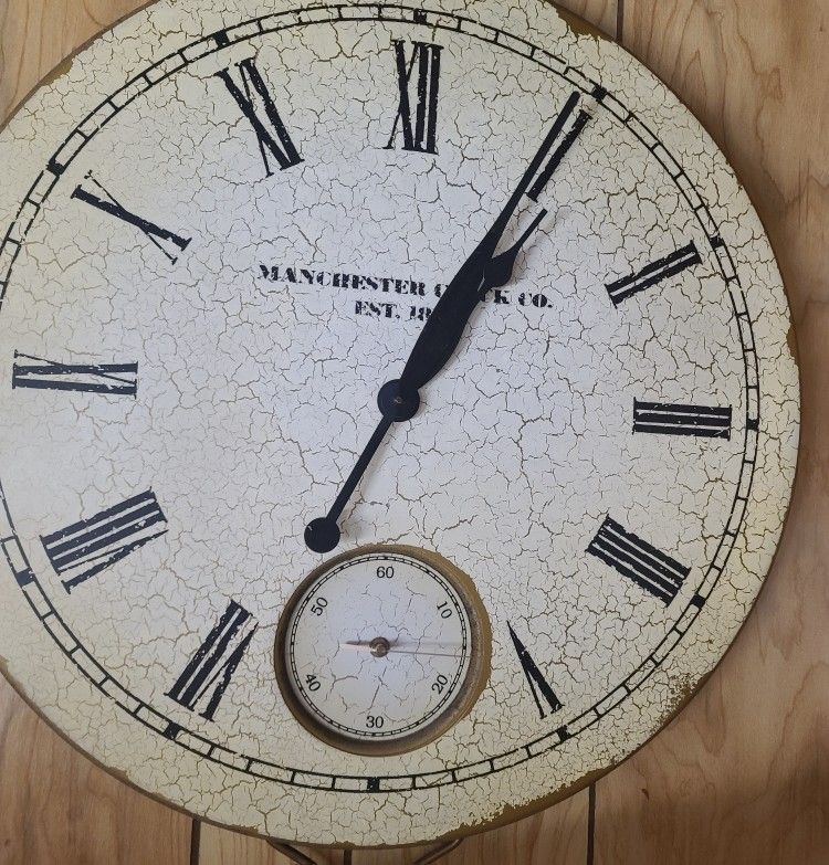 Manchester Antique style large clock. 32.5" X 23.5"