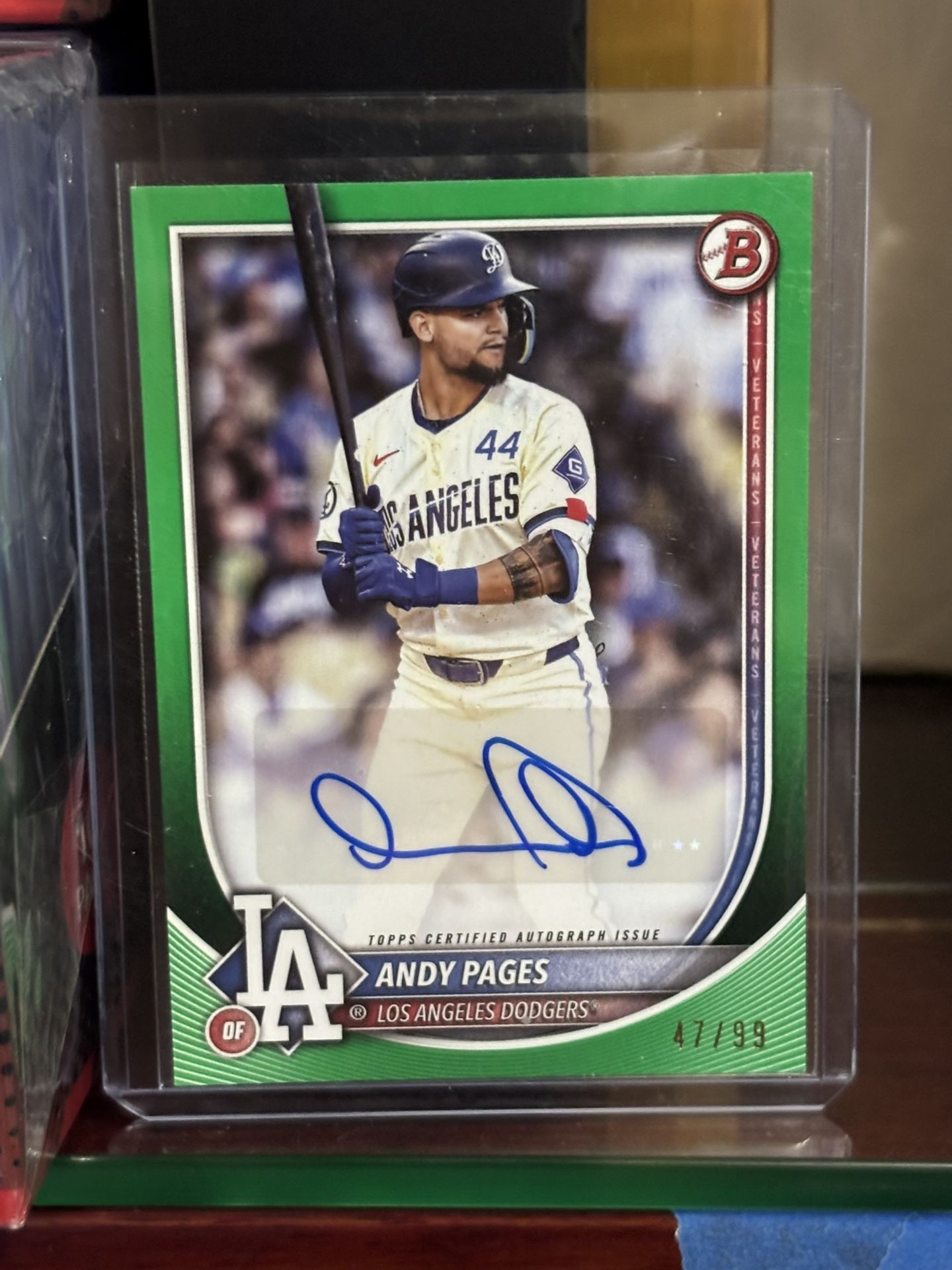 2025 Bowman ANDY PAGES Green AUTOGRAPH/99  Dodgers