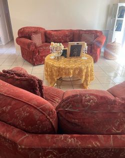Red customization red half-moon shaped couches