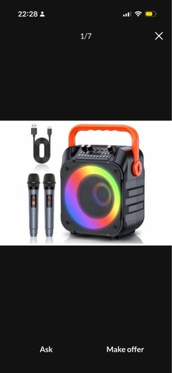 Karaoke Machine with 2 Wireless Microphones,Portable Karaoke Machine for Adults & Kids,Karaoke Microphone with PA System,Karaoke Speaker Supports for