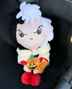 Disney Villains Cruella de Vil Halloween Greeter Plush 🎃🖤🤍