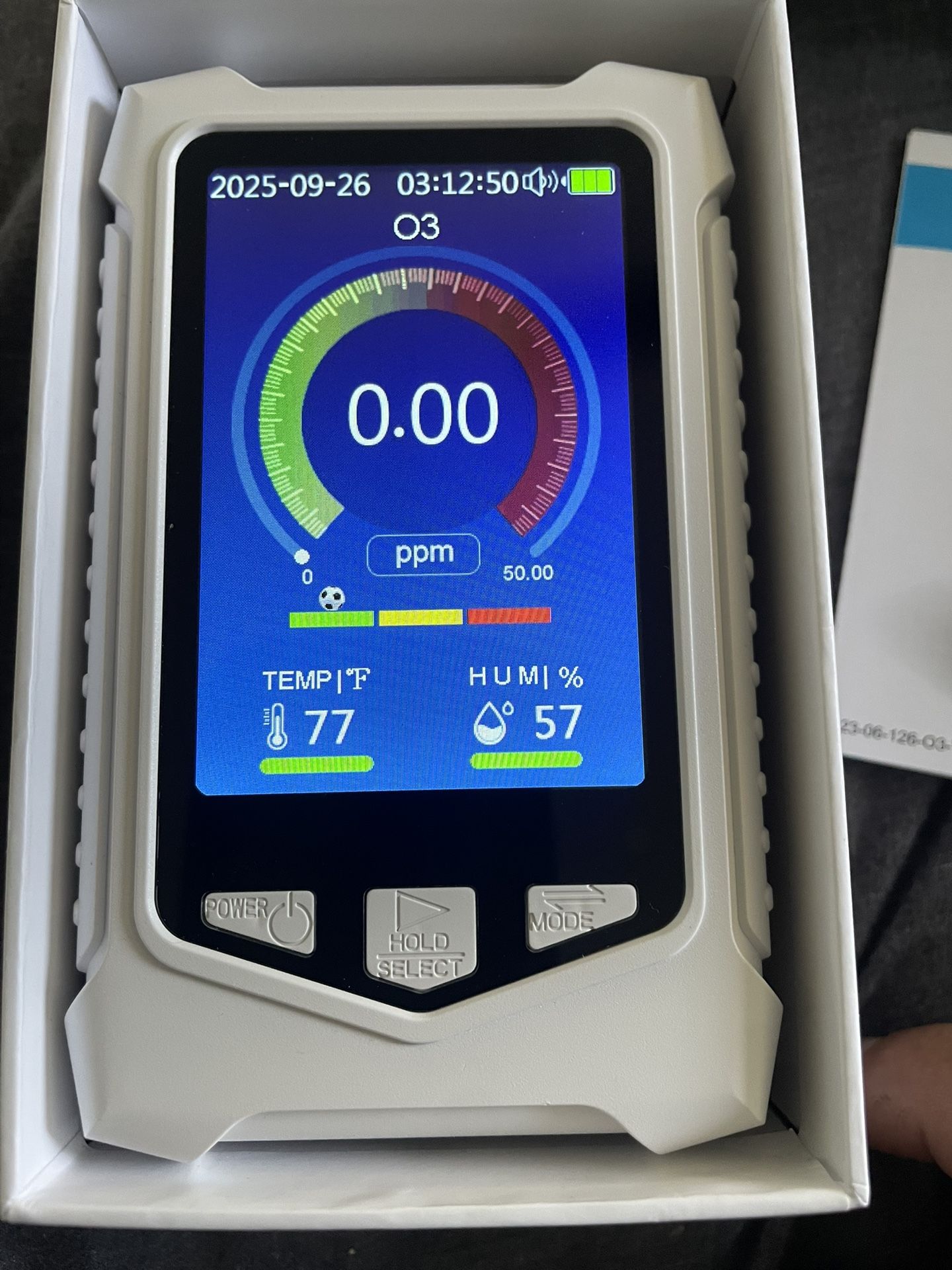Portable Air Quality Humidity  And Temperature Monitor  Rechargeable 